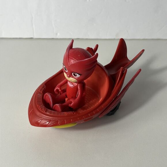 PJ Masks Owlette Owl Glider Red  Vehicle and Figure - Picture 3 of 6